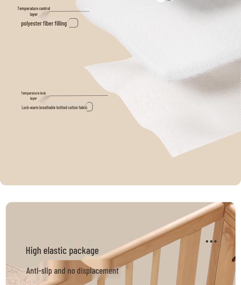 Rouxun Pure Cotton Patchwork Baby Crib Mattress Cover - All Seasons