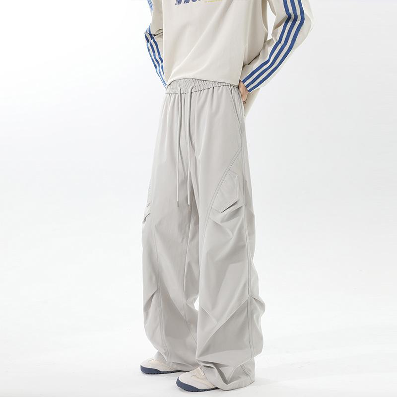 Pleated Design Charge Pants Men's Spring and Autumn American Functional Outdoor Quick-Drying Loose Straight Paratrooper Casual Pants