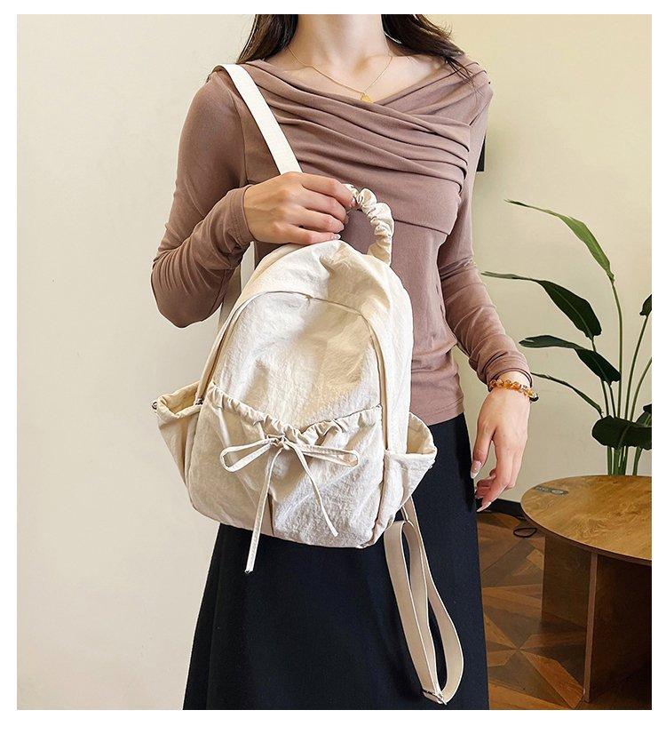 Schoolbag Washed Cloth Simple Japanese Backpack, Double Back Mori High-value Backpack Large Capacity Chinese College Student Schoolbag