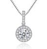 Platinum-Plated Women'S Necklace Imitation Mozzarella Diamond Carat Luxury Round Colored Gemstone Pendant