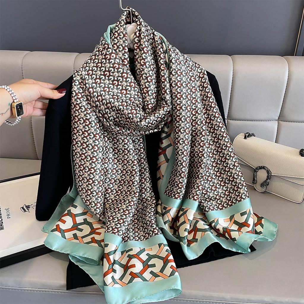 Women 180*90cm Fashion Beautiful Soft Silk Scarves Female Lady Shawl Hijab Wrap Foulard Bandanna Muffler Beach Pareo