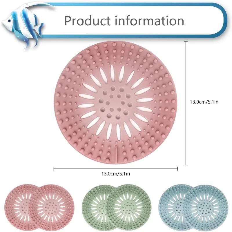 Hair Filter Sink Anti-blocking Shower Drain Covers Silicon Kitchen Deodorant Plug Strainer for Shower Drain Kitchen Accessories