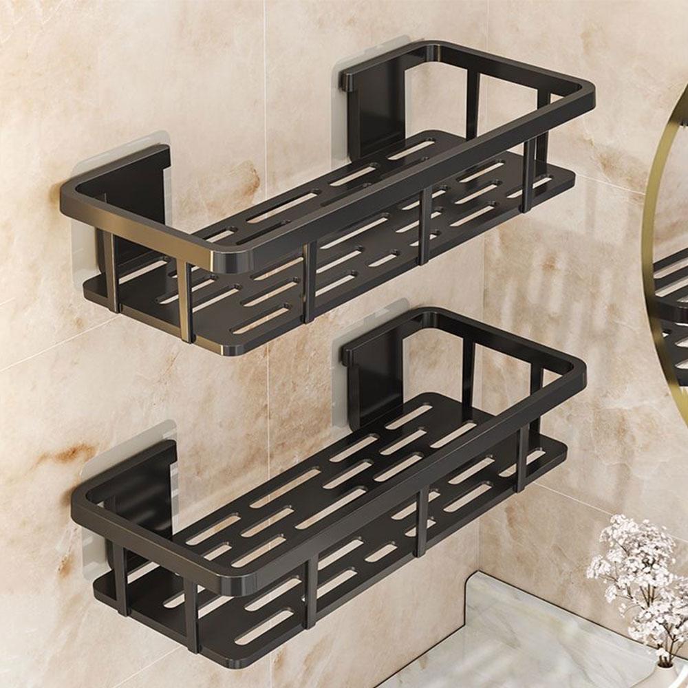Bathroom Storage Rack No-Drill Wall Mounted Shampoo Makeup Storage Holder ShowerOrganizer Rack Bathroom Shelves Accessories