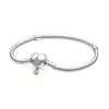 Moments Disney Series Heart Clasp Snake Chain Bracelet Women Bracelet Silver 569563C01