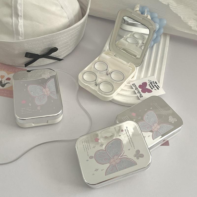 

Два контейнера для контактных линз Портативный мини-контейнер для контактных линз Набор для замачивания и хранения