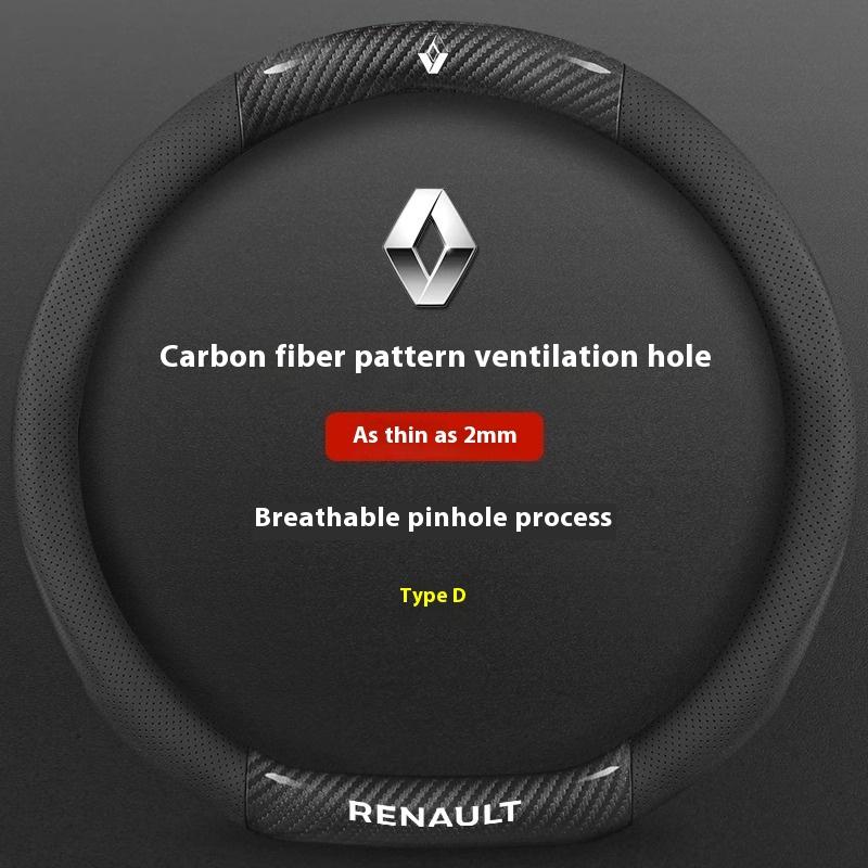 2026 Heiß Für Renault Radkappen Auto Kohlefaser Leder Lenkradabdeckung Für Renault Talisman Laguna Sandero Scenic kadjar Ca
