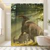 Dinosaur Art Paint Shower Curtain Bath Curtain Print Polyester Fabric Waterproof Bathroom Curtains With Hooks Bath Screen
