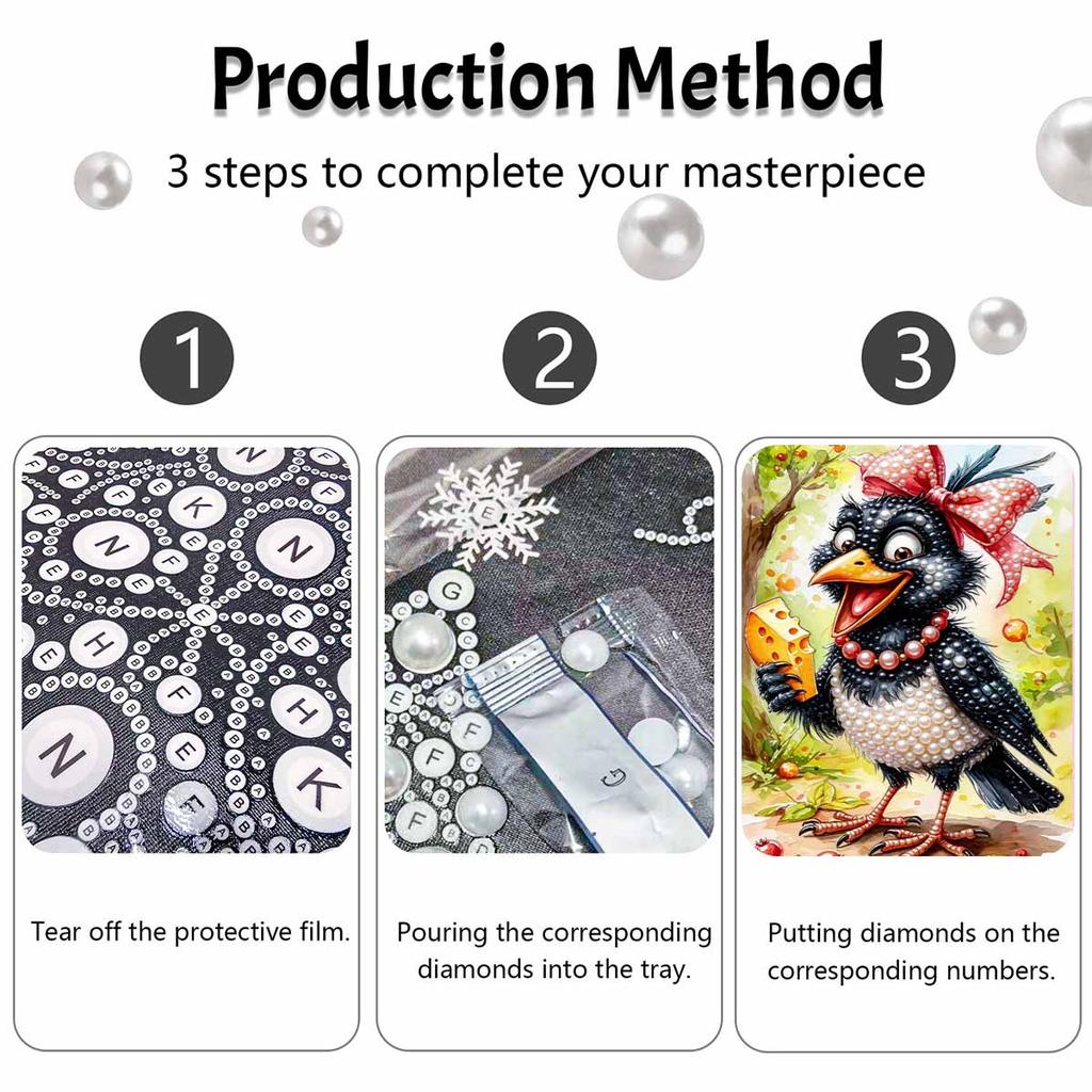 Cute Bird Pearl Painting Handmade DIY 5D Creative Ornaments Living Room Home Decoration Painting Gift Ideas