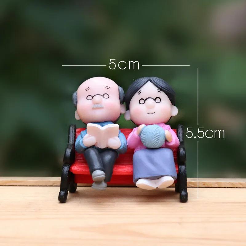 3pcs/set New Cute Table Chair Miniature Park Seat Mini Long Wood Bench Resin Craft Ornament Micro Figurine Decors for Kids Toys
