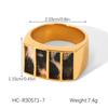 Euro-Amerikaanse stijl geometrische luipaardprint roestvrijstalen open ring voor dames, niet-vervagende titanium stalen ring