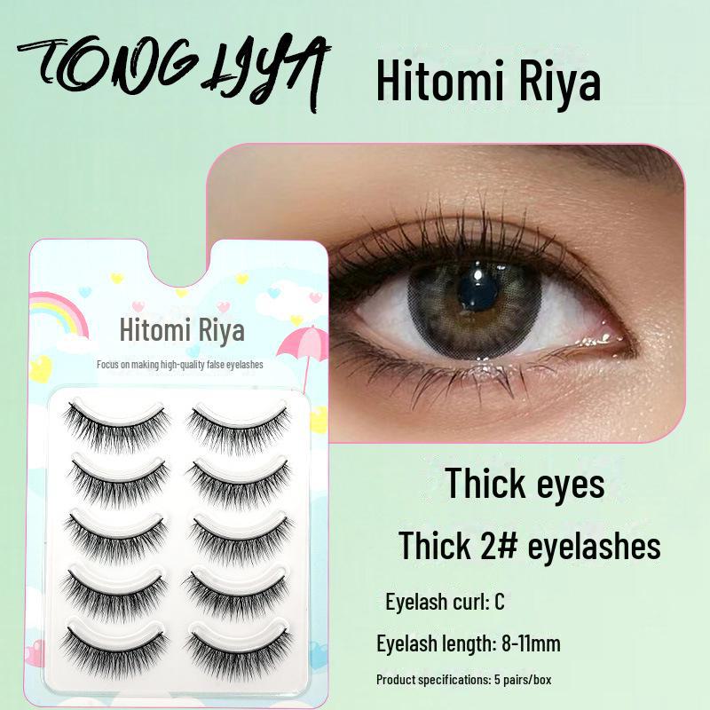 European & American Style Thick Curled Black False Eyelashes Set with 5 Pairs