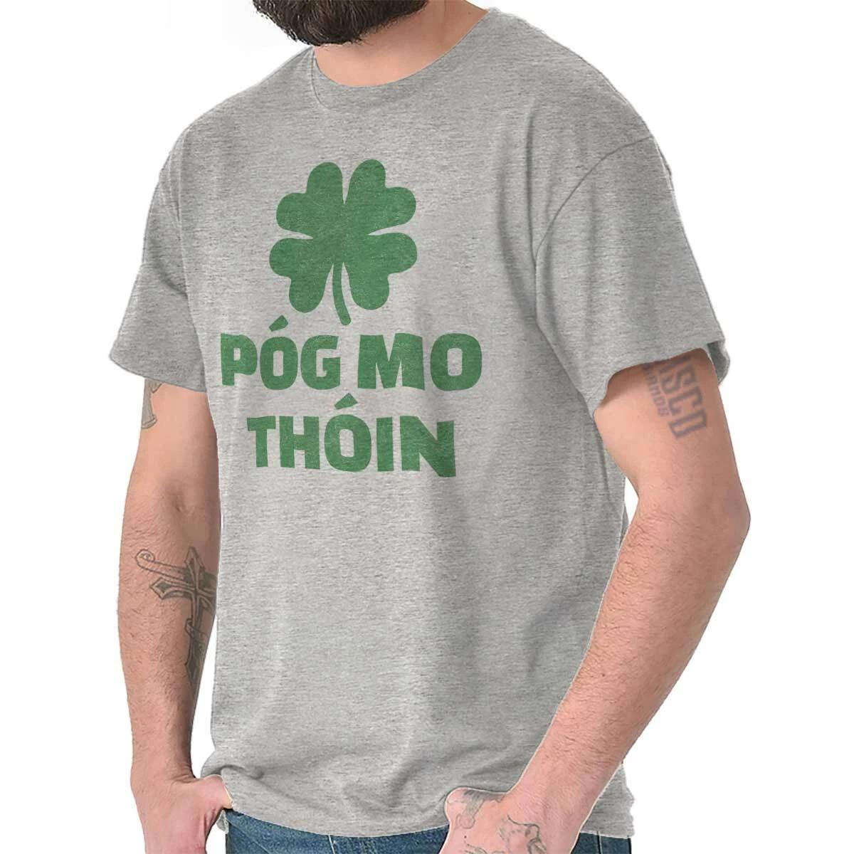 Pog Mo Thoin Funny St Patricks Day Gift Idea Womens or Mens Crewneck T Shirt Tee XL