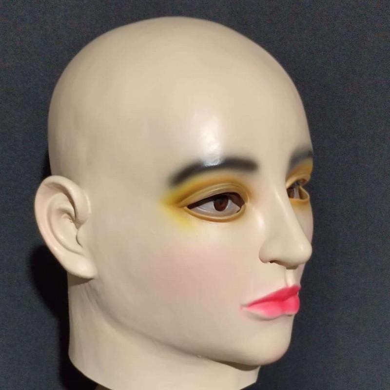 Realistic Bald Head Mask Men Halloween Party Cosplay Costume Accessory Latex Full