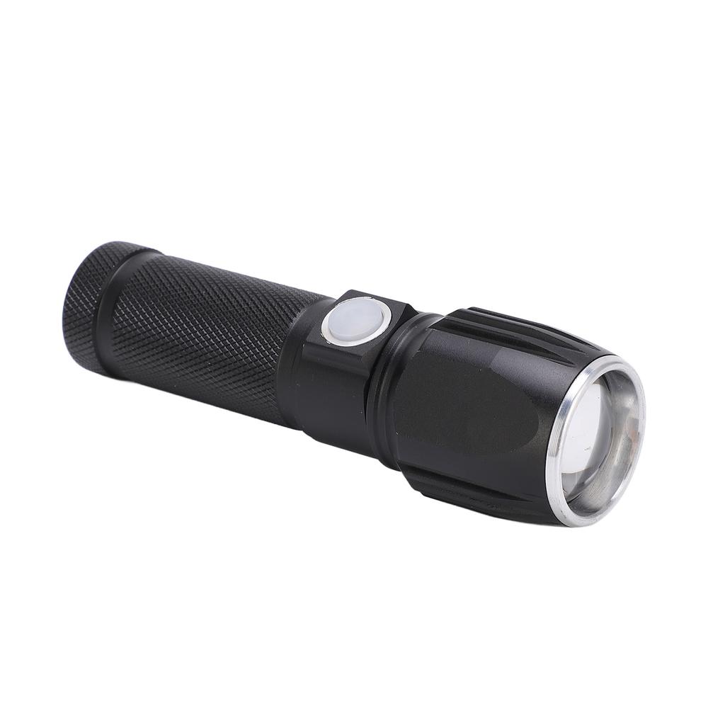 Flash Light P01 Portable Waterproof Black Handheld Flashlights with Data Cable for Camping Hiking Walking
