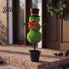 Outdoor Christmas Snowman Stake Yard Stake, Simulation Topiary Decoration for Home Decor Indoor Porch Garden, Festive Holiday Durable Plastic