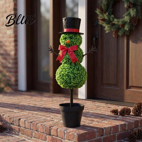 Outdoor Christmas Snowman Stake Yard Stake, Simulation Topiary Decoration for Home Decor Indoor Porch Garden, Festive Holiday Durable Plastic