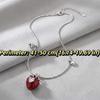 Niche Red Strawberry Love Necklace Girl Clavicle Chain Love Zircon Pendant  Lady