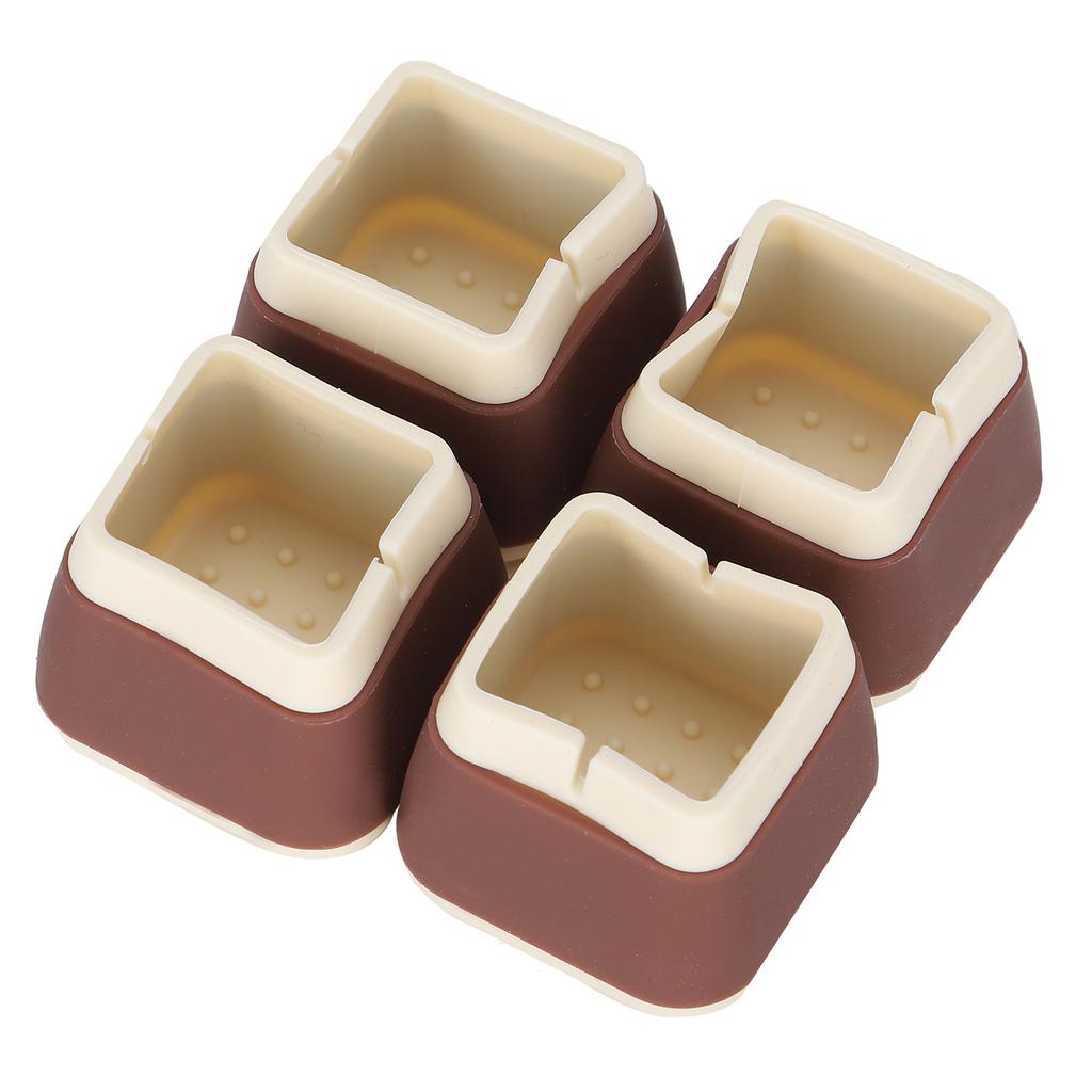 4Pcs Silicone Furniture Protectors 3.3x3.9x3.9cm NonSlip Chair Table Foot Covers Caps(Coffee )
