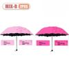 1/2PCS Portable Water Flowering Umbrella Manual Open UV Protection Sun Rain Dual Use Parasol Black Coating Creative Design