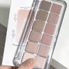 Korean Gentle Matte 12-Color Eyeshadow Palette: Nude, Low-Saturation Gray, Pink, Earth Tones for Daily Wear