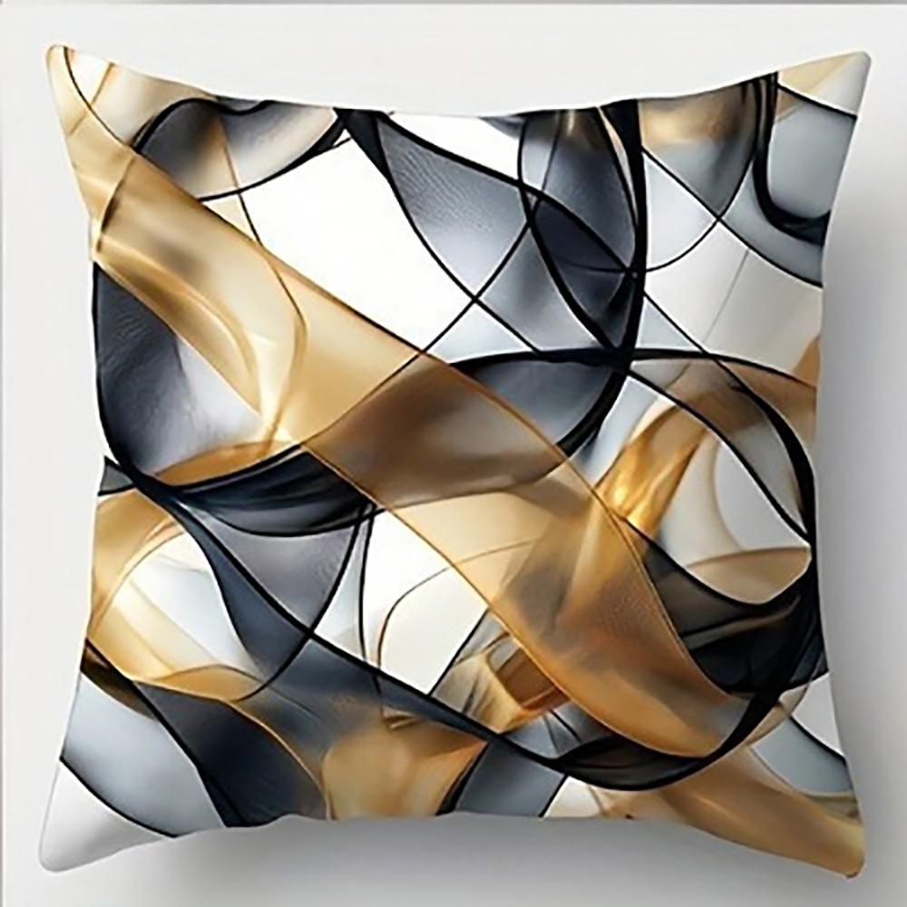 

Abstract Black Gold Pillowcase DesignSuitable for sofa car bedroom decorative cushion cover pillow cover 16x16Inch