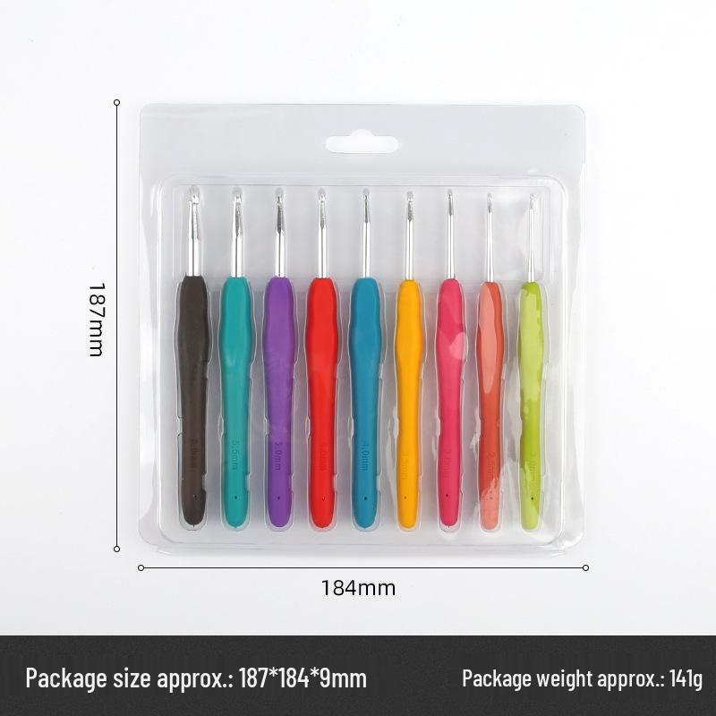 Colorful Metal Crochet Hook with Plastic Handle for DIY Knitting