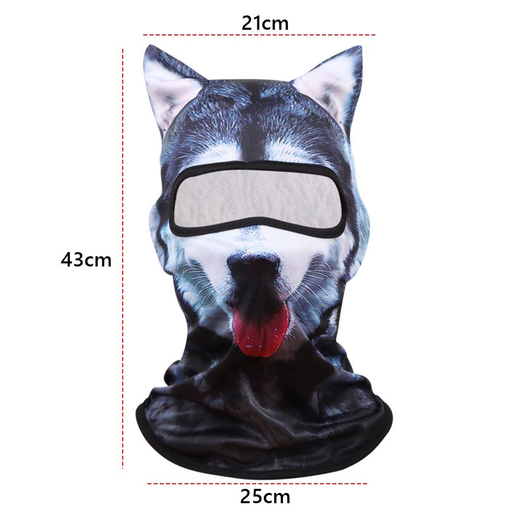 3D Animal Balaclava Mask Pattern Printed Full Face Hood Mask Breathable Balaclava Hat Ski Mask Funny Hats Anti-UV Pullover Cap