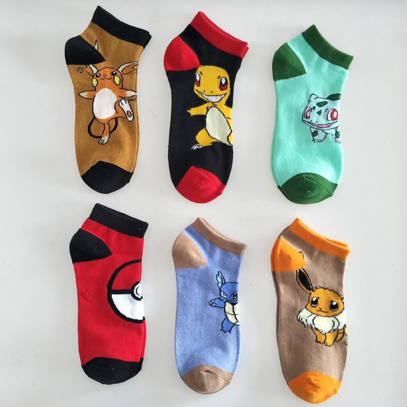 Anime  Pikachu Socks Cosplay Bulbasaur Eevee Cute Figure Doll Unisex Socks