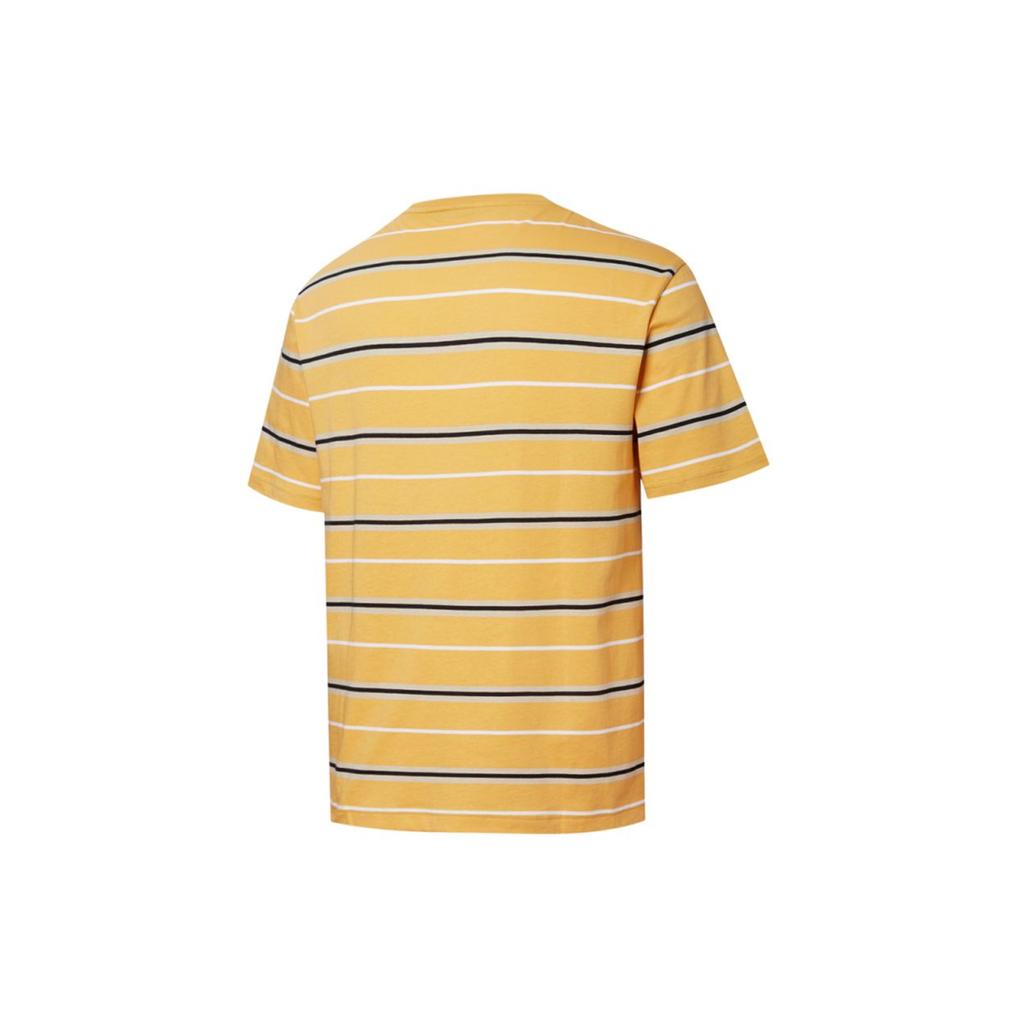 Puma Modern Basics Advanced Striped Sport Crew Neck Short Sleeve T-shirt Men Tops Yellow 847668-37