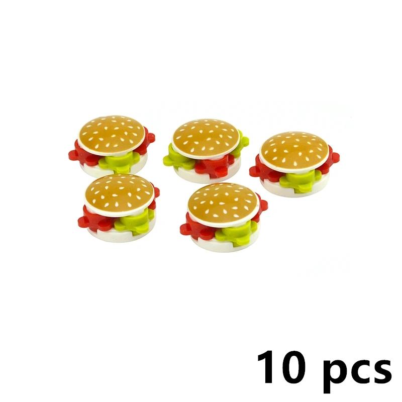 Food Brick Playset City Series Friend Accessory Parts Bread Chips Roast Chicken Pizza Hot Dog Fish Fruit Carrot Basket Classic DIY Block Bricks