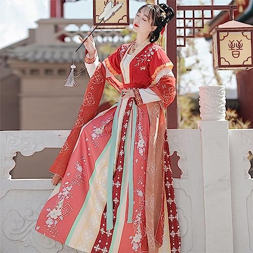 [Hosaku Co., Ltd.] Women's Ancient Chinese Tang Dynasty Hanfu Costume, Cosplay, Photoshoot Costume, Classic Beauty Outfit, Halloween, Stage Performanc