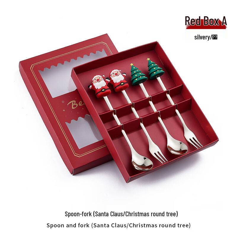 WA Fun Doll Christmas Stainless Steel Cutlery Set 4-Piece Set