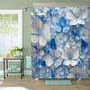 Floral Theme Shower Curtain 12 Hooks Suitable For Room Home Hotel Machine Washable Curtains Bathroom One Piece