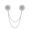 High Quality Rhinestone Flower Brooch Korean Tassel Chain Suit Collar Pins Corsage Fashion Wedding Party Jewelry Accessory