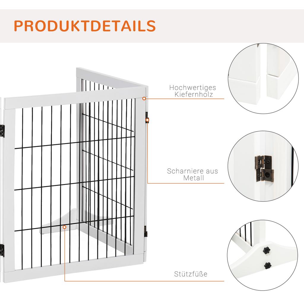 Dog Barrier Gate Freestanding Protective Gate with Feet 185 x 71 cm Wood Dog Gate Stair Safety Gate Stair Gate Dog Barrier Gate for Stairs, Doors