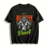 Halloween Werewolf Hunting Themed Graphic Print Festival T-Shirt Pure Cotton T-shirt