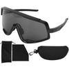 Outdoor Sports Glasses Windproof Cycling Goggles Bicycle Sunglasses for Women Men(Black FrameGray Lens )