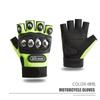 Mens Half-Finger Motorcycle Mountain Bike Riding Gloves With Stainless Steel Armor Anti-Slip PU Leather Use