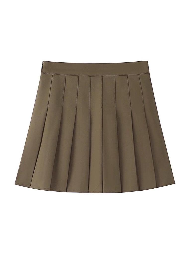 High-Waisted Pleated Mini Skirt - Autumn/Winter Fashion, Trendy Slim Fit for Women