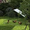 Chicken run for 5 - 8 chickens, roof panels, lockable door, steel frame, 5.1 m², 3 x 1.7 x 1.9 m