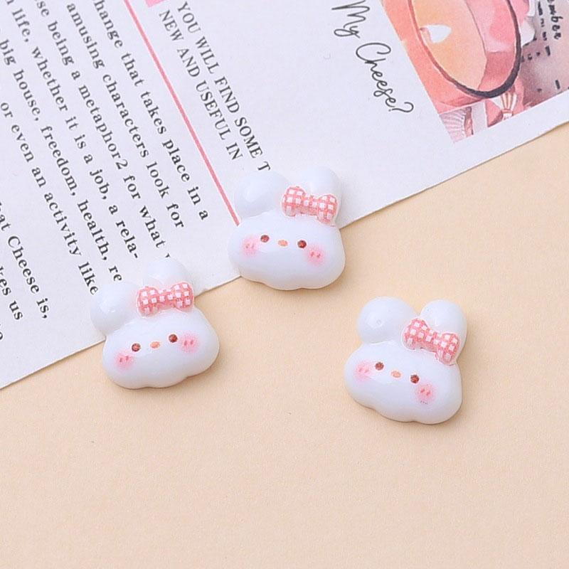 10Pcs New Cute Resin Mini Clouds Pink Series Rabbits Butterflies Flat Back Ornament Jewelry Making Manicure Fashion Accessories