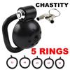 Male Penis Chastity Cage Set Small Bird Chastity Cage Belt With 5 Size Padlock Cock Ring Penis Lock Bondage Slave Man Sex Toy