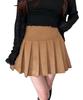 PHILLY Suede Touch Pleated Skirt Bottoms Autumn Winter Clothes Girly S Brown [WEGO] Women's