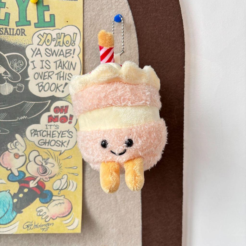 Roztomilý Kreslený Hamburger a Hranolky Plyšový Batoh Přívěsek na Klíče Panenka