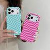 Summer limited candy color irregular wavy pattern mobile phone case iPhone16PROMAX anti-drop protective case