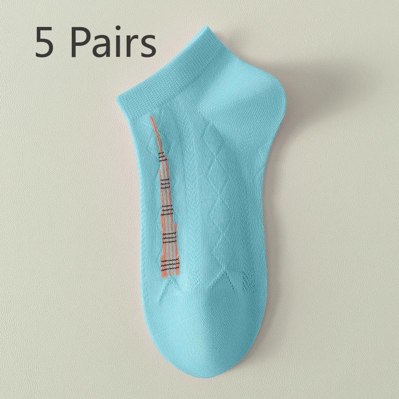 

5 Pairs of Female Spring and Summer Pure Color Sports Deodorizing Sweat Absorbing Pure Cotton Tube Socks 5 Pairs небесно-голубой
