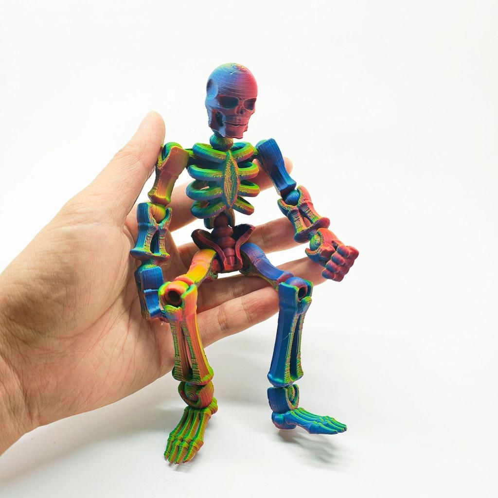 3D Articulated Skeleton Man: Poseable Stress Relief Toy & Decorative Craft Gift