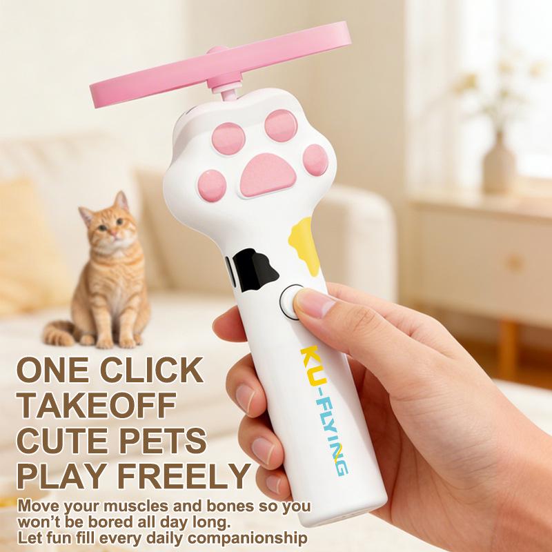 Cat Paw UFO Frisbee: LED Light-up Luminous Pet Teaser Toy