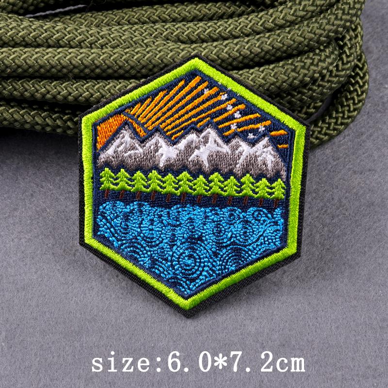 Abenteuer Camping Aufnäher Für Kleidung Wildnis Outdoor Aufnäher Aufbügel Aufnäher Für Kleidung Schmelzbar Stickerei Aufnäher Für Kleidung