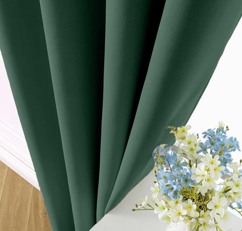 90% Thick Blackout Curtain With Eyelets, Bottle Green, 140X250